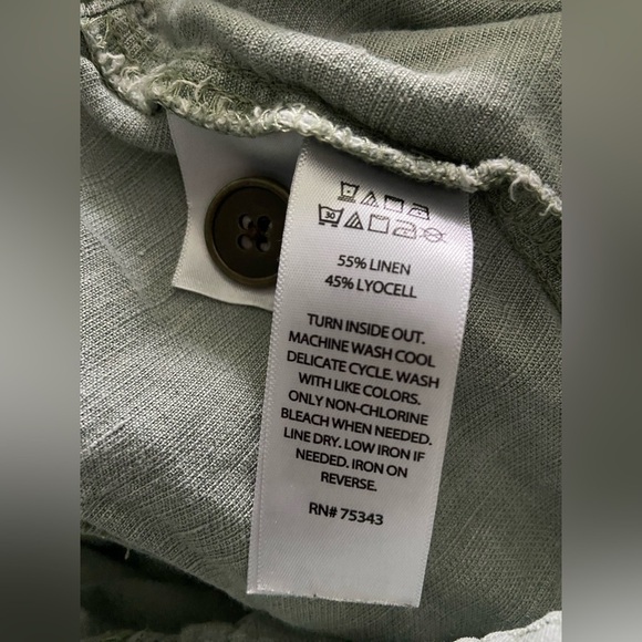 C&C California Women’s Size XL Sage Green Linen Blend Jogger Pants 4 Pockets - Picture 6 of 8